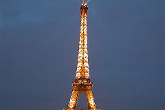 Paris 10 Evening Lights On Eiffel Tower From Place Trocadero Square